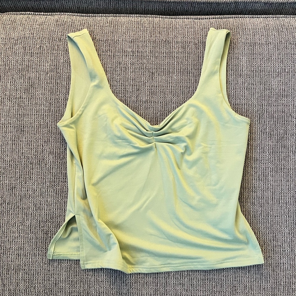 Trendy Queen Mint Green Women’s Going Out Crop Tank Tops, Y2k Basic, Medium